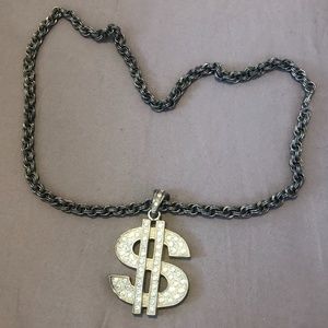 HIP HOP DOLLAR SIGN BLING  old school  NECKLACE